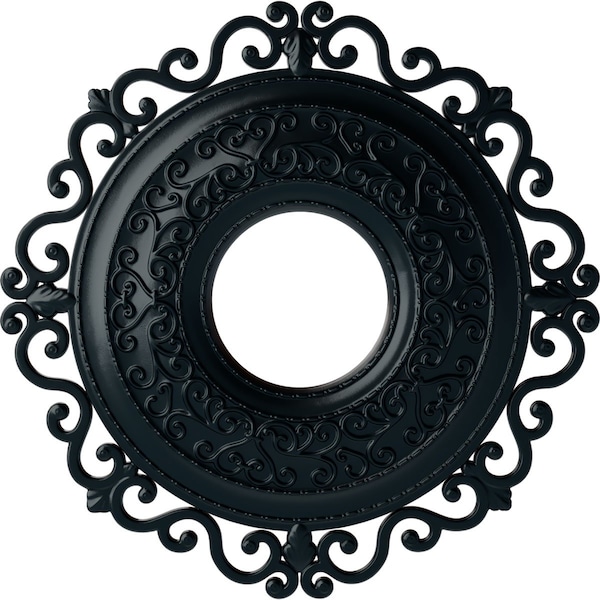 Ekena Millwork Orrington Ceiling Medallion (Fits Canopies up to 6 1/4"), 22"OD x 6 1/4"ID x 1 3/4"P, Night Shade CM22ORNSF - main